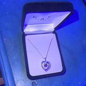 Kay Jewlers Heary Shaped Necklace With Purple Gem Inside